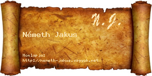 Németh Jakus névjegykártya